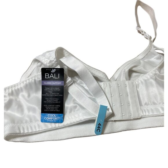 Bali Size 44C / 18 Hour Wireless Nylon Original Comfort Strap Bra White - Picture 13 of 13